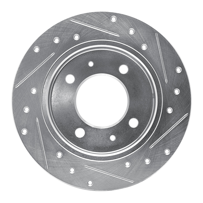 Hyundai TIBURON Brake Rotor (1) - Rear Left - R1 Concepts - Drilled & Slotted - Silver - `97-`06